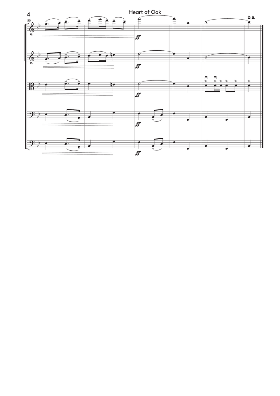 Heart of Oak, official march of the Royal Navy, arranged for string orchestra String Orchestra scores gallery preview page 4