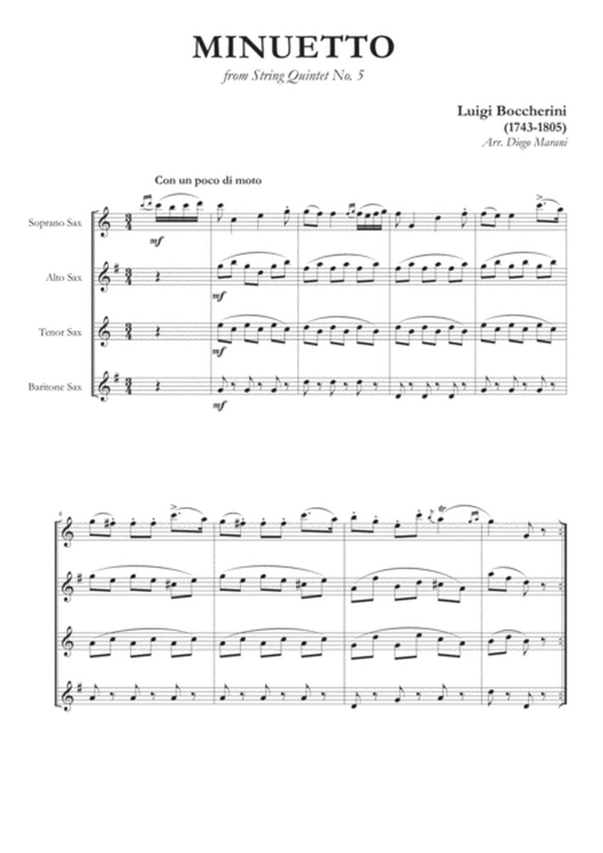 Boccherini's Minuet for Saxophone Quartet image number null
