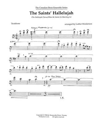 Book cover for The Saints' Hallelujah - Trombone (B.C.)