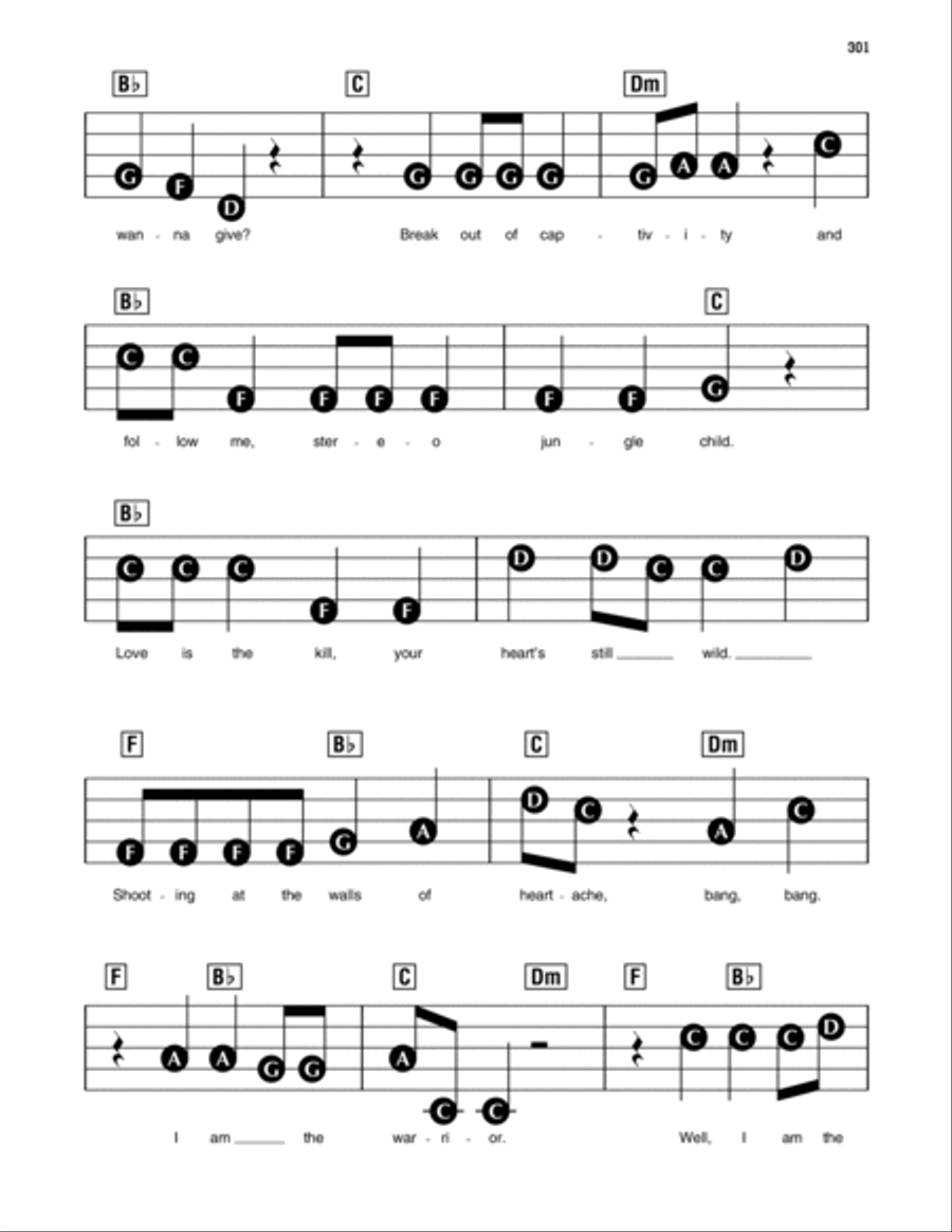 The Warrior (feat. Patty Smyth) Electronic Keyboard scores gallery preview page 2