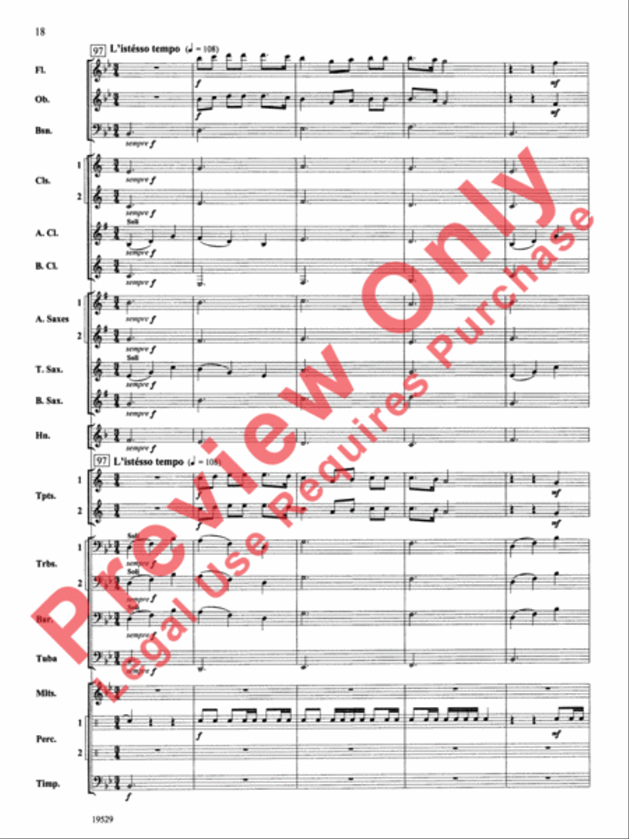 The Road Unknown Concert Band scores gallery preview page 19