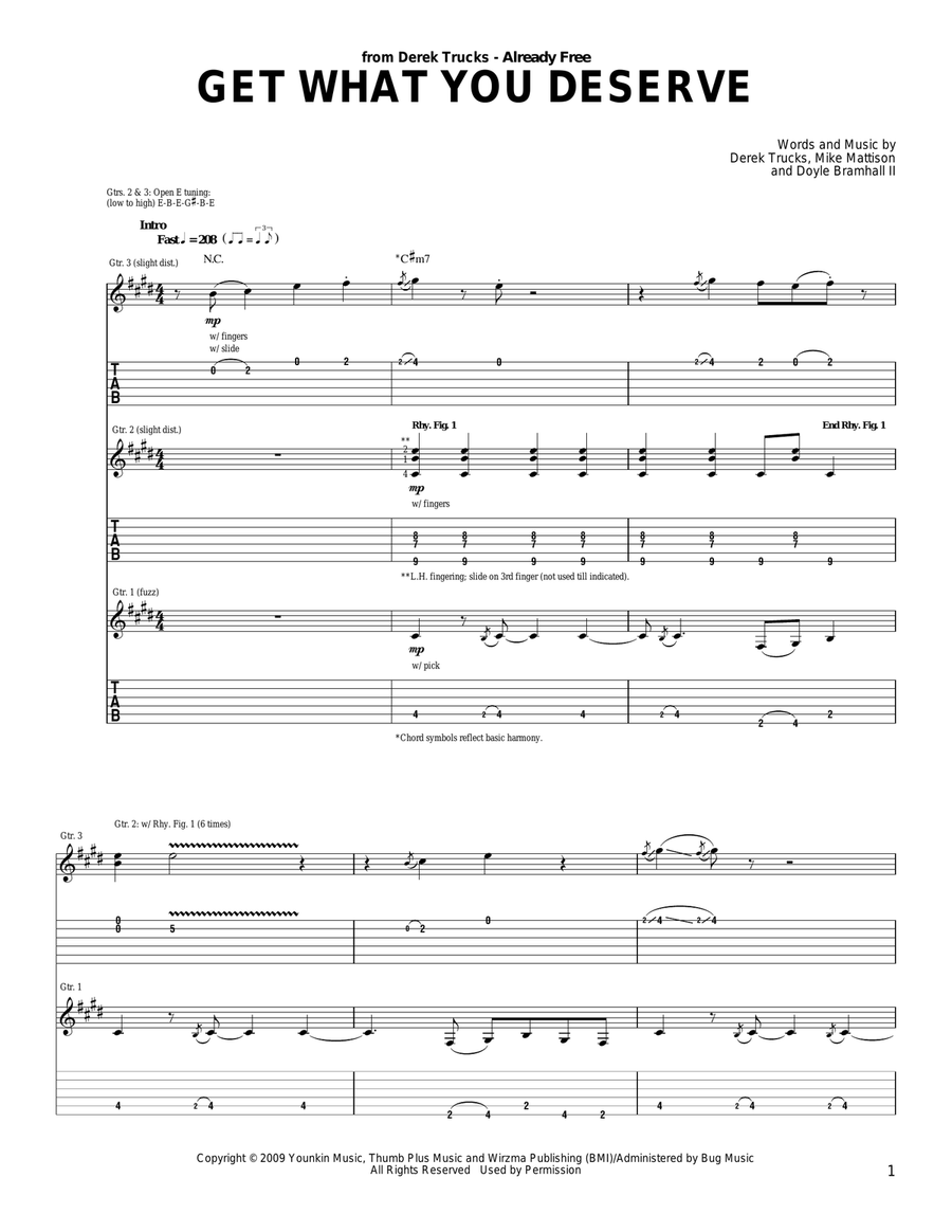 Get What You Deserve Acoustic Guitar scores gallery preview page 1