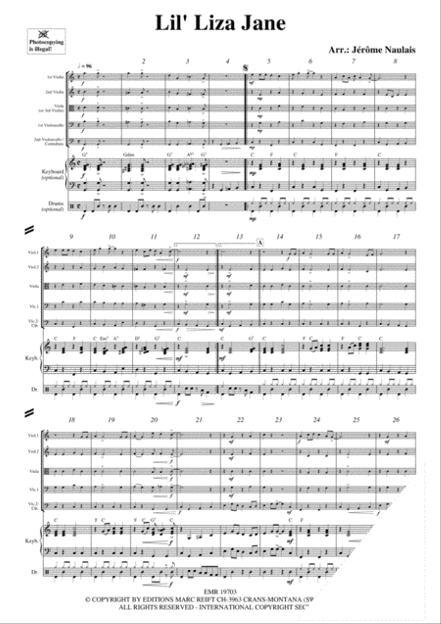Lil' Liza Jane String Orchestra scores gallery preview page 3