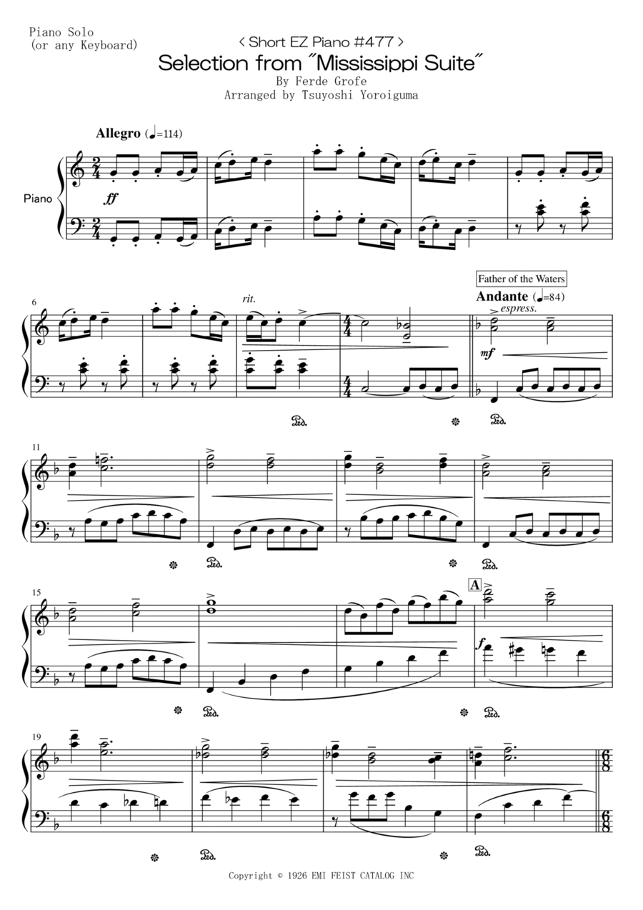 Mississippi Suite Easy Piano scores gallery preview page 1