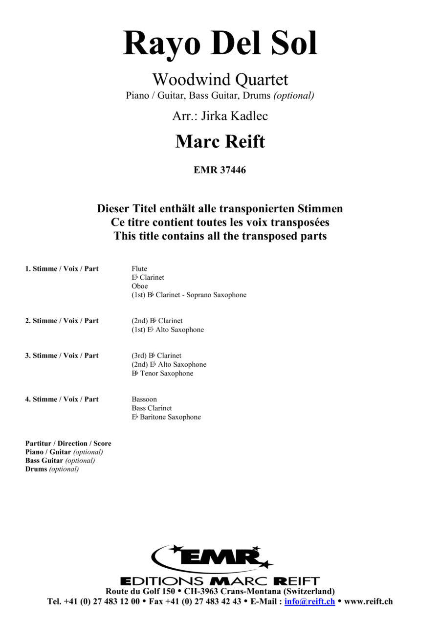 Rayo Del Sol Woodwind Quartet scores gallery preview page 1
