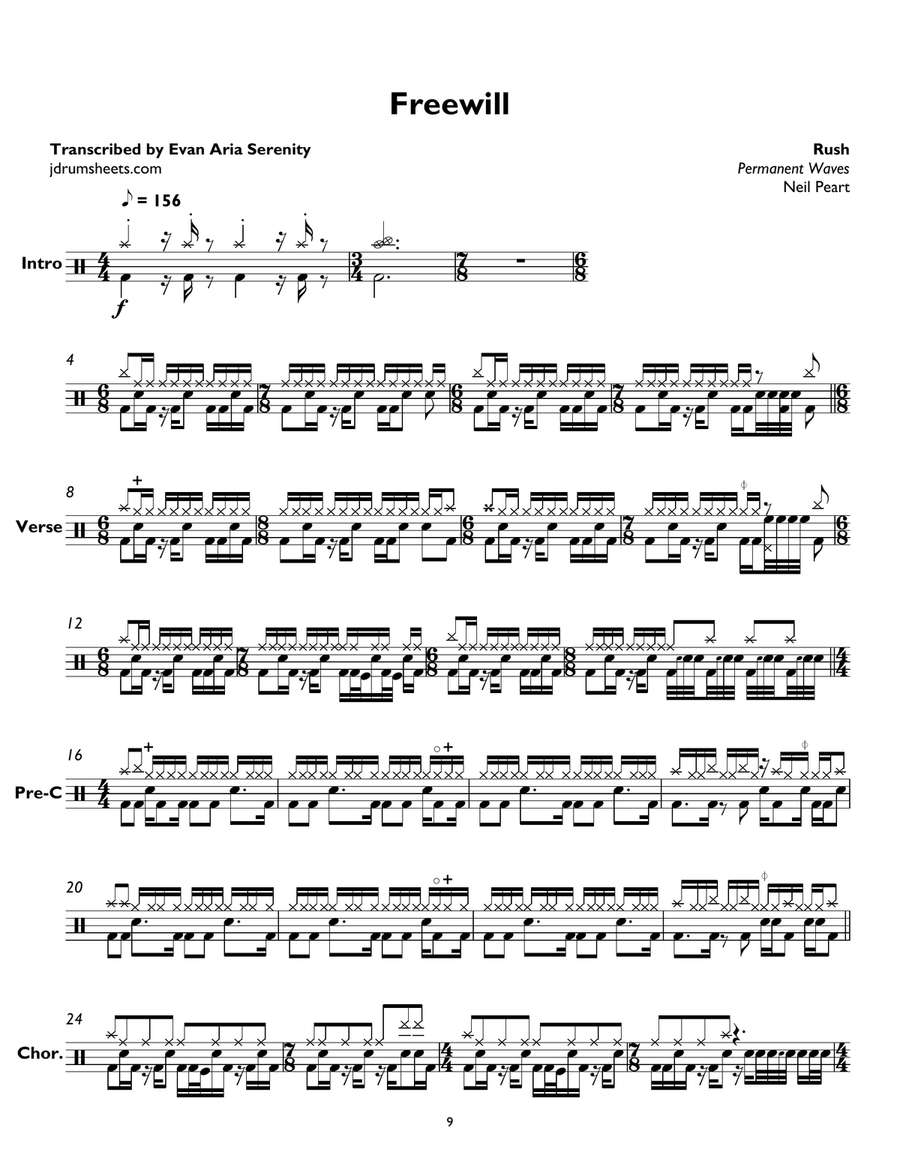 Freewill Drum Set scores gallery preview page 1