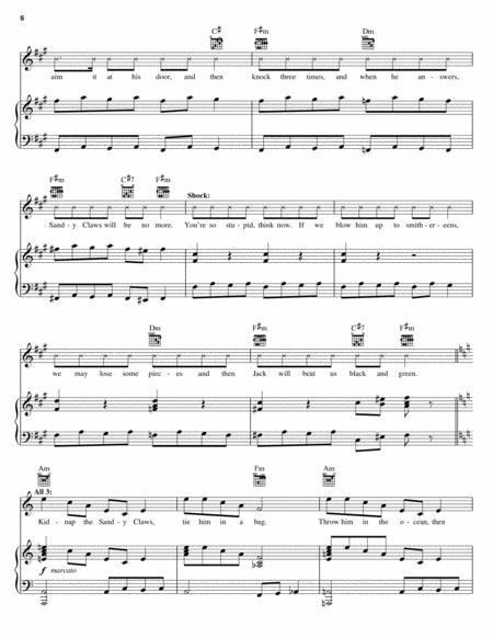 Kidnap The Sandy Claws (from The Nightmare Before Christmas) by Danny Elfman Piano, Vocal, Guitar - Digital Sheet Music