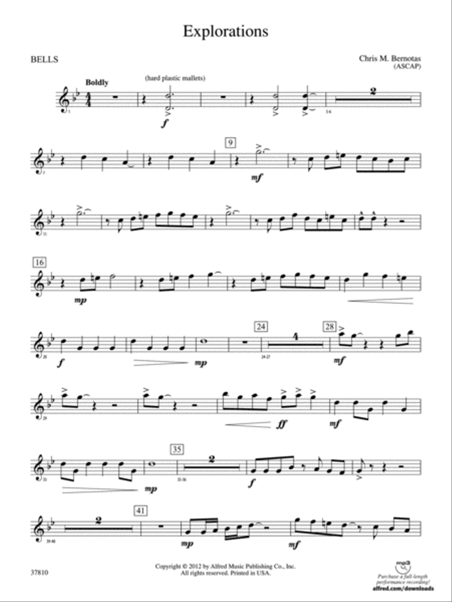 Explorations: Bells Explorations: Bells Concert Band scores gallery preview page 1