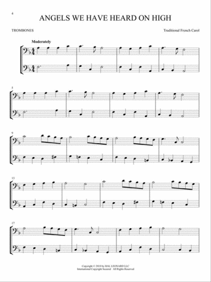 Christmas Carols for Two Trombone Duets