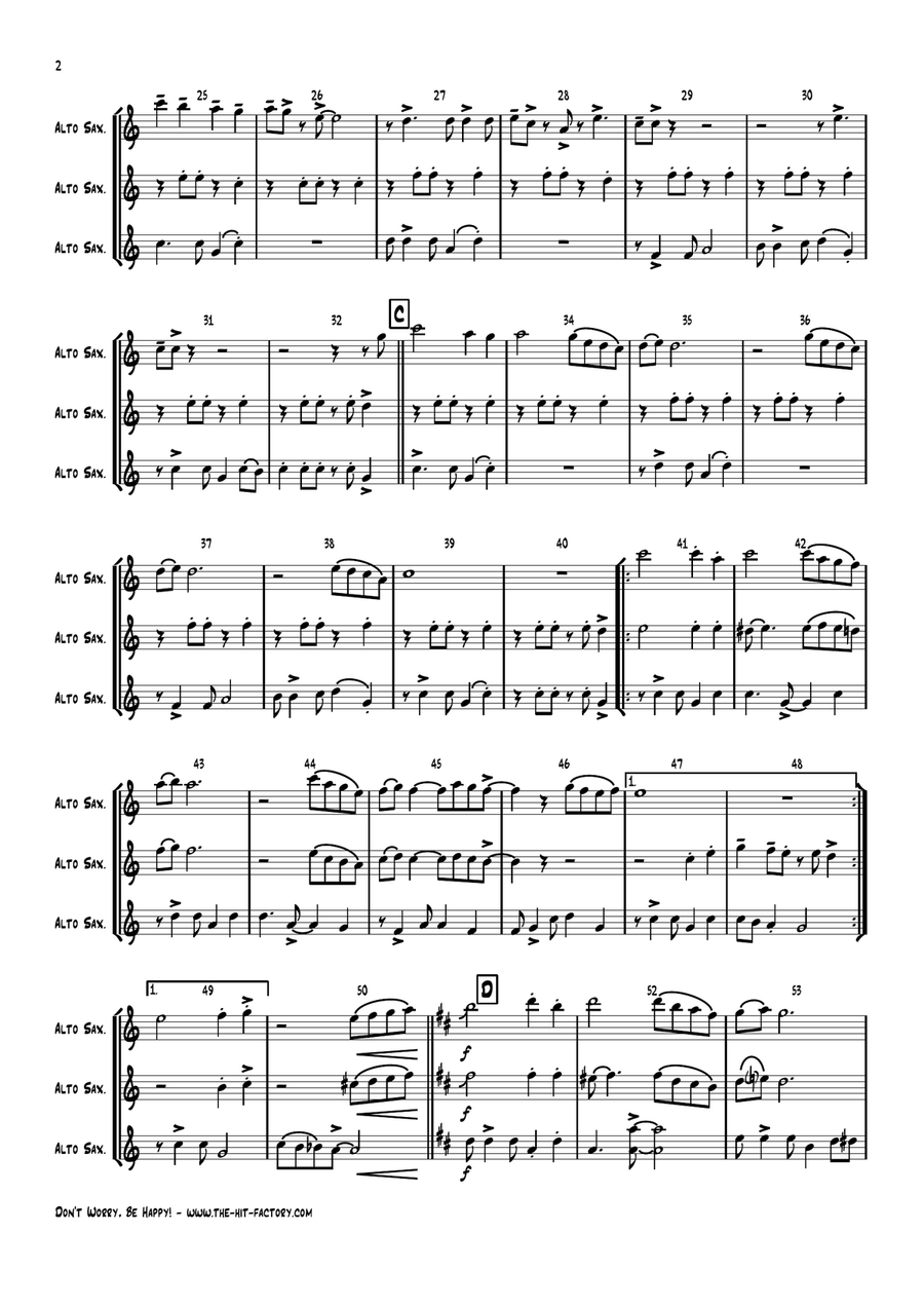 Don't Worry, Be Happy Woodwind Trio scores gallery preview page 2