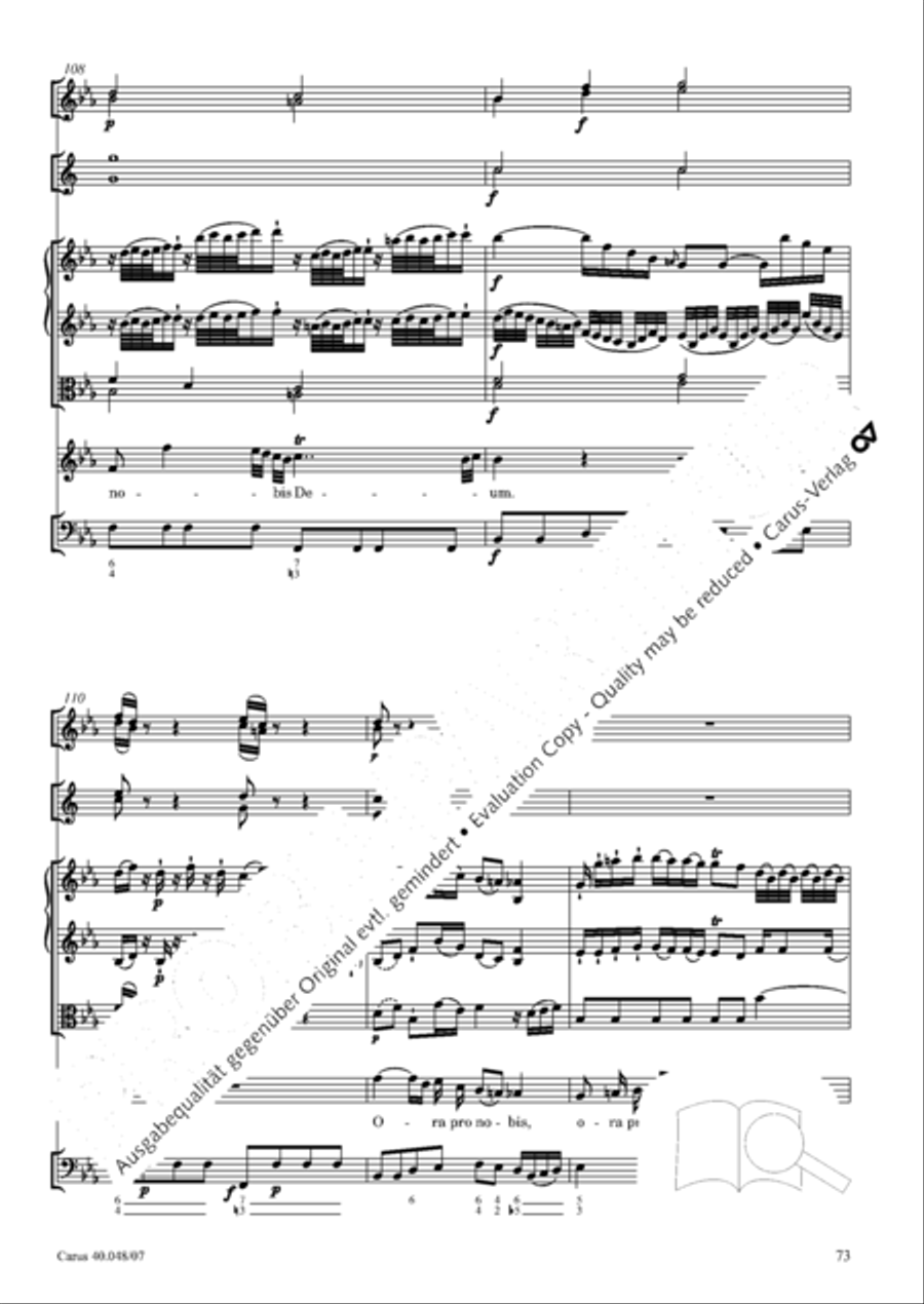 Regina coeli in B-Flat Major, K. 127 4-Part scores gallery preview page 74