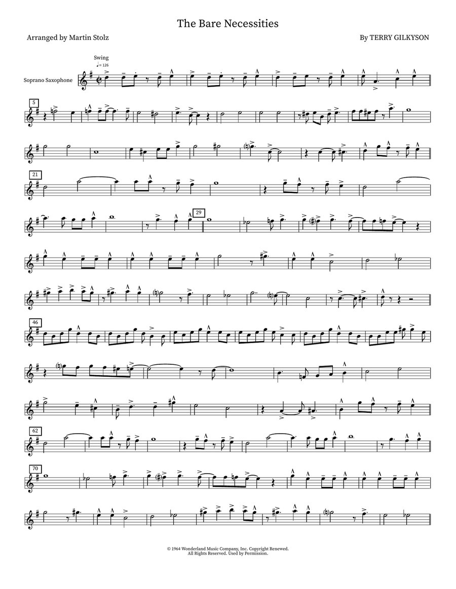 The Bare Necessities 4-Part scores gallery preview page 4