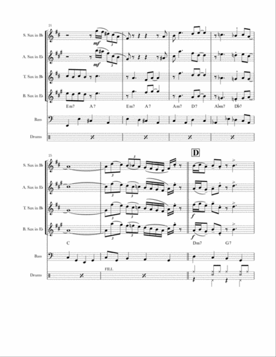 Satin Doll Saxophone Quartet scores gallery preview page 5