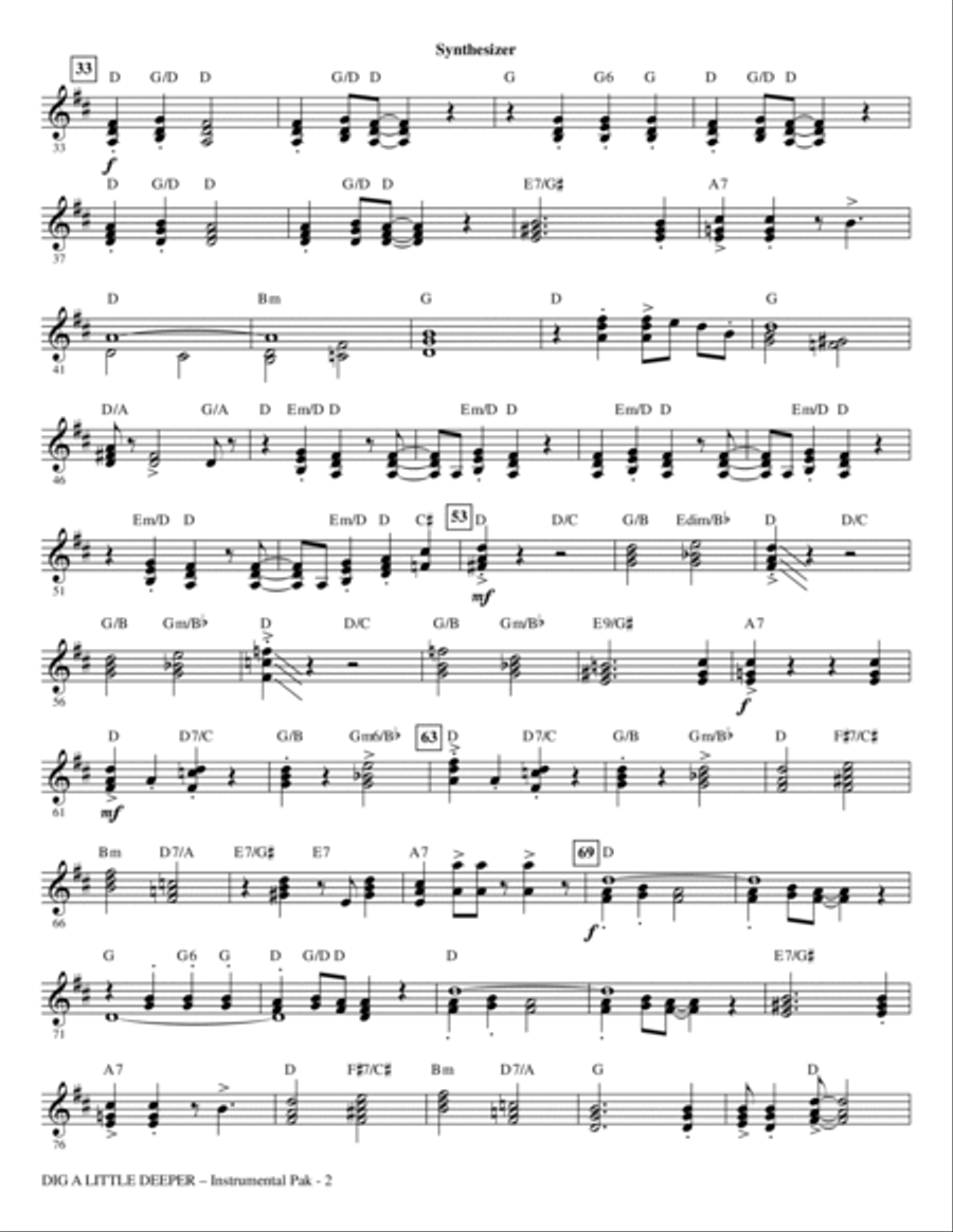 Dig A Little Deeper (from The Princess And The Frog) - Synthesizer Choir scores gallery preview page 2