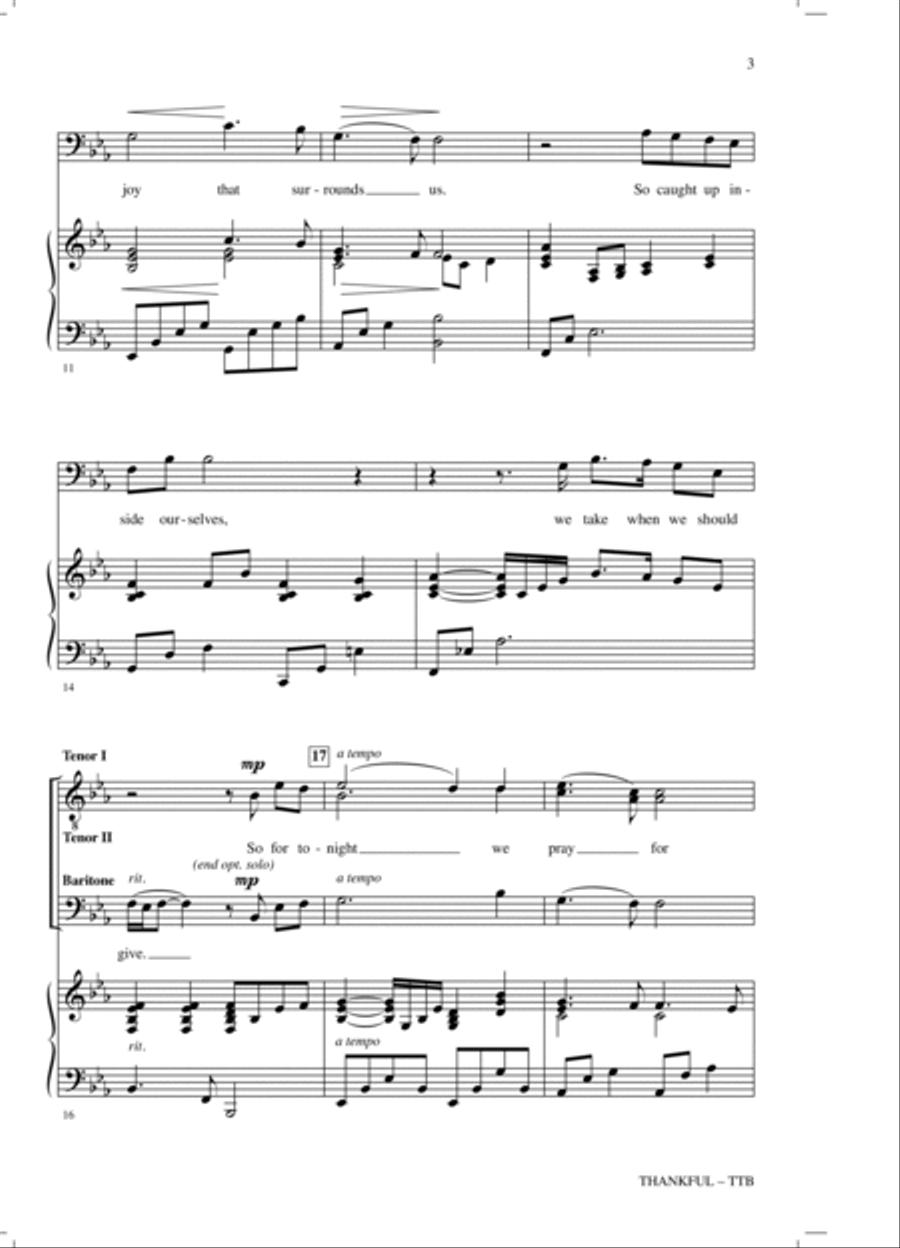 Thankful (arr. Mark Hayes) TTB scores gallery preview page 2