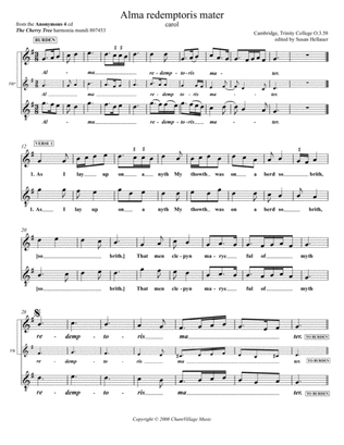 Carol: Alma redemptoris mater, from Anonymous 4: "The Cherry Tree" - Score Only