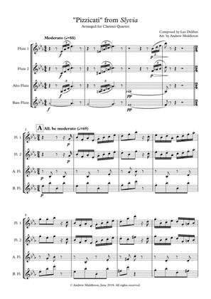 "Pizzicati" from Sylvia for Flute Quartet