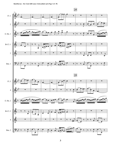 Der Geist hilft unser Schwachheit auf by J.S. Bach for Double Woodwind Choir image number null