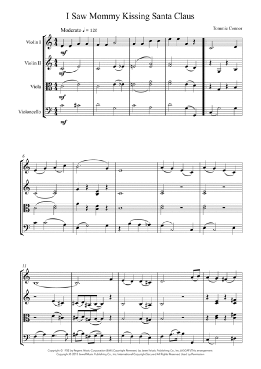 I Saw Mommy Kissing Santa Claus String Trio scores gallery preview page 4