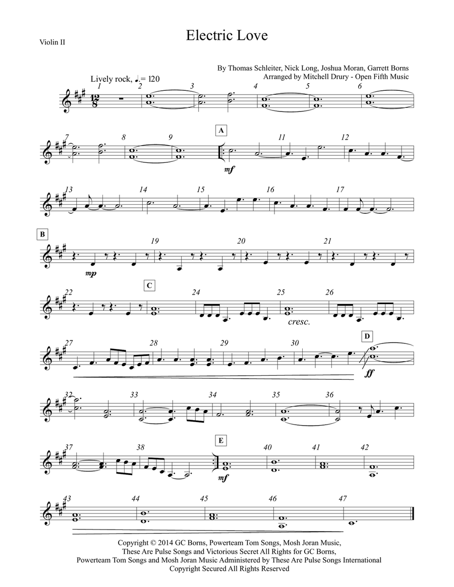 Electric love alto on sale sax sheet music