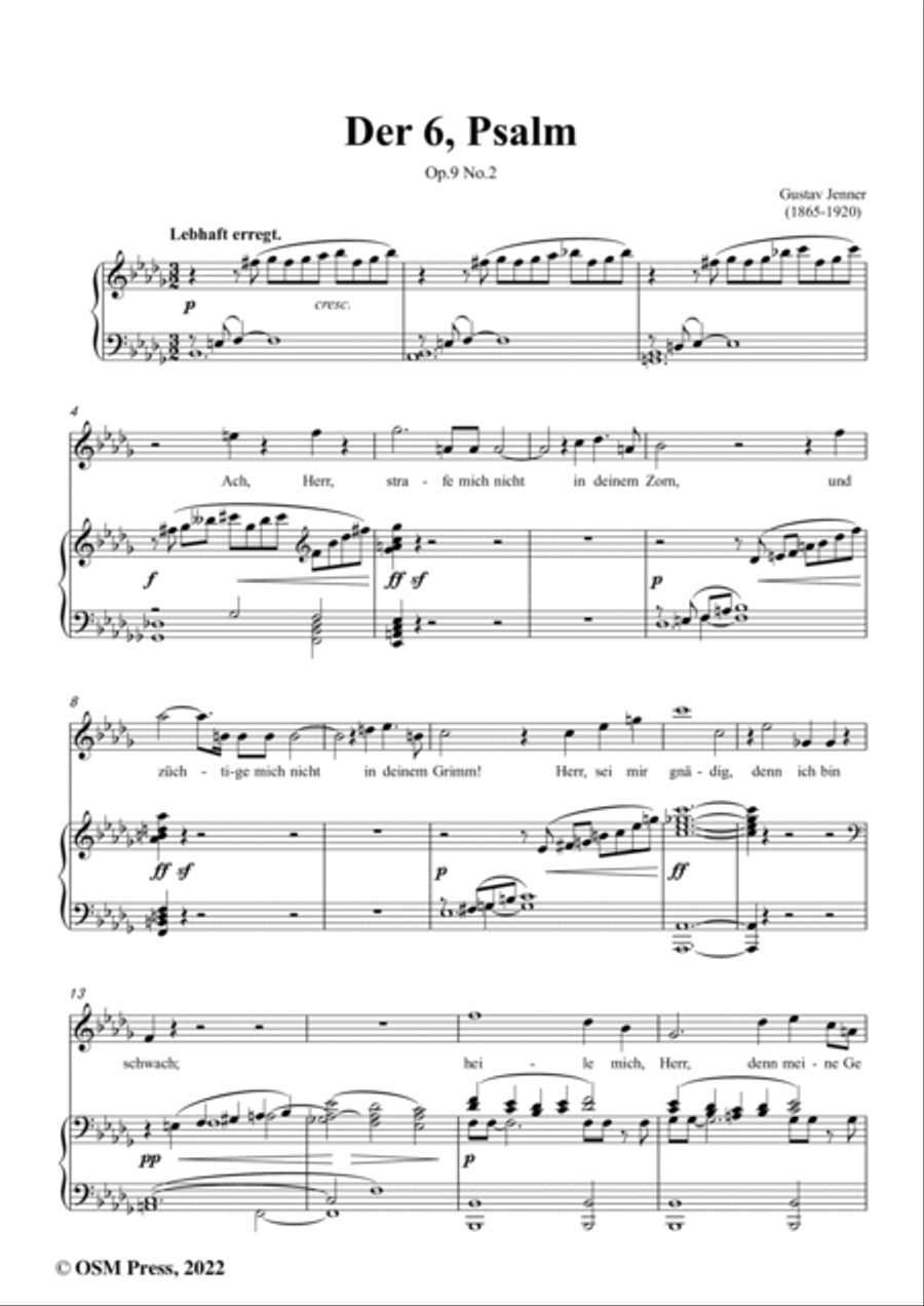 Jenner-Der 6,Psalm,in b flat minor,Op.9 No.2 Voice scores gallery preview page 2