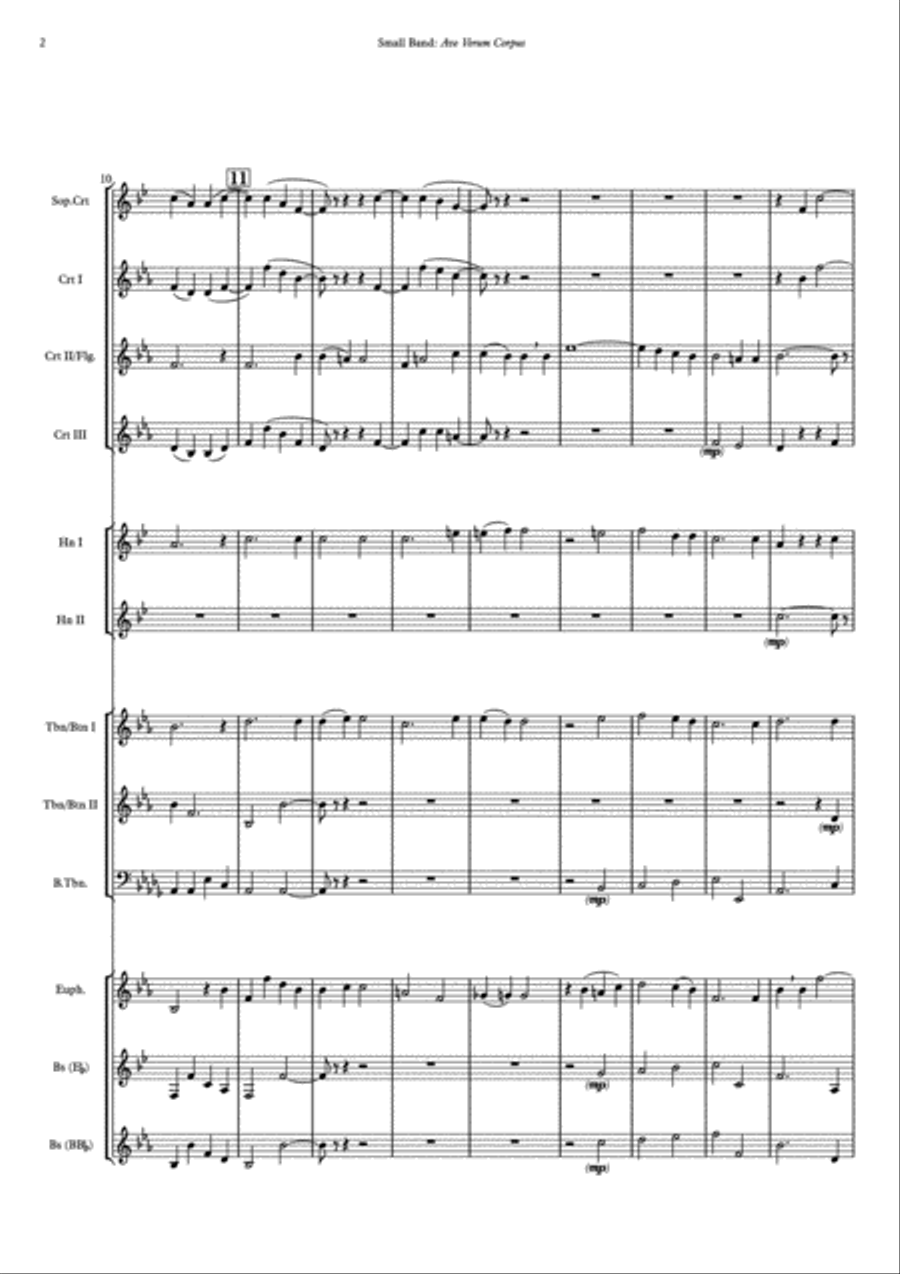AVE VERUM CORPUS (Mozart) - Score only Brass Ensemble scores gallery preview page 4