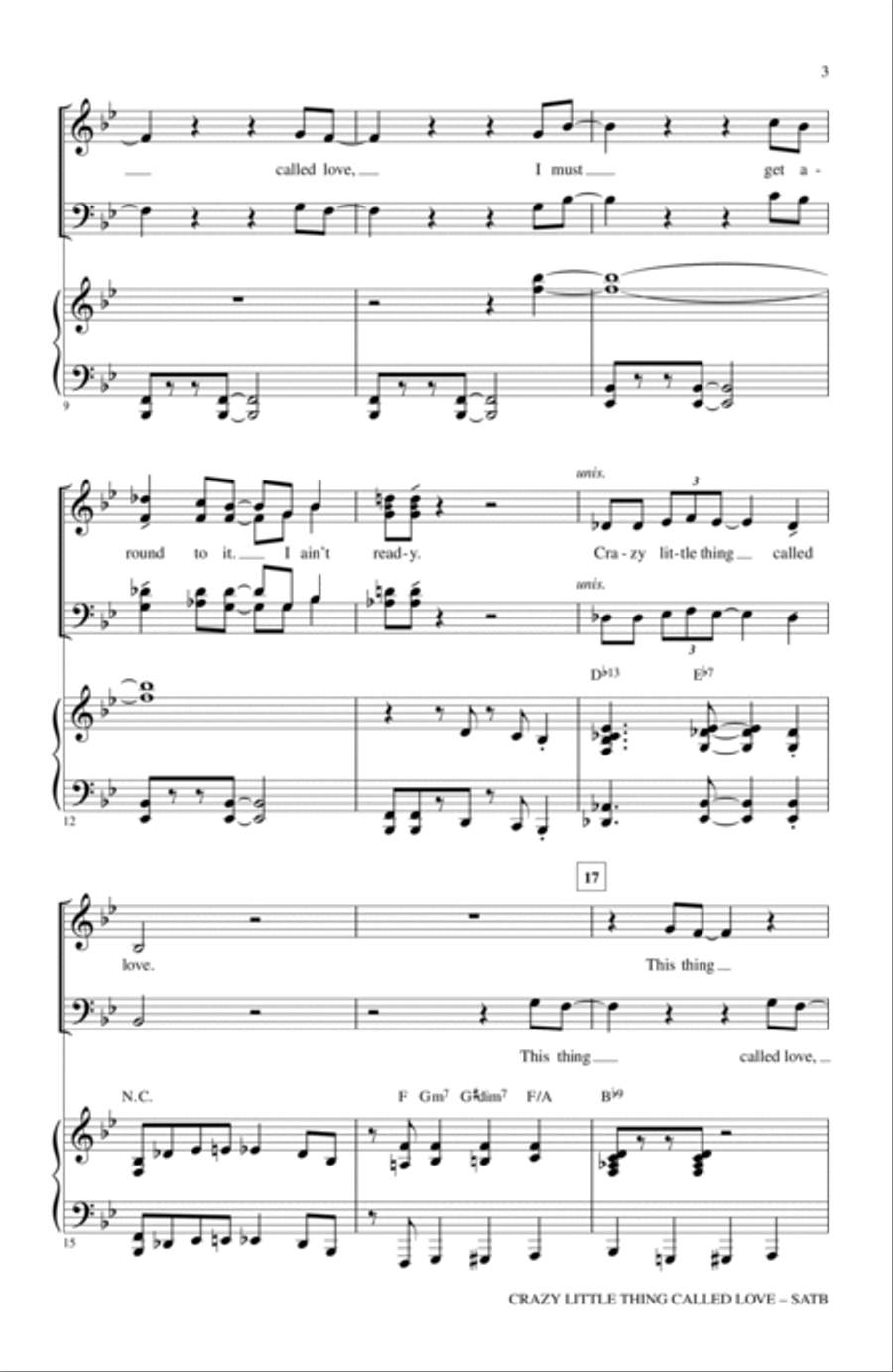 Crazy Little Thing Called Love (arr. Kirby Shaw) 4-Part scores gallery preview page 2