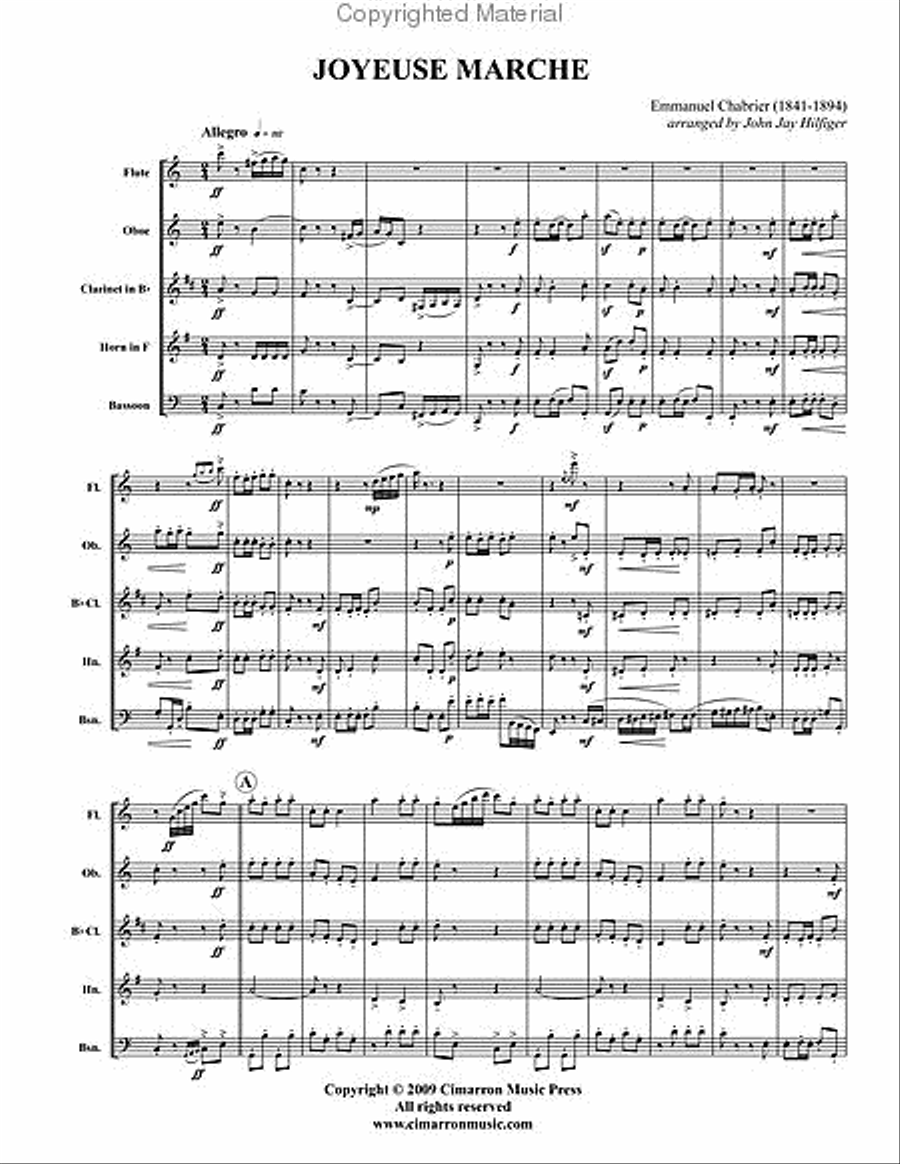 Joyeuse Marche Woodwind Quintet scores gallery preview page 2
