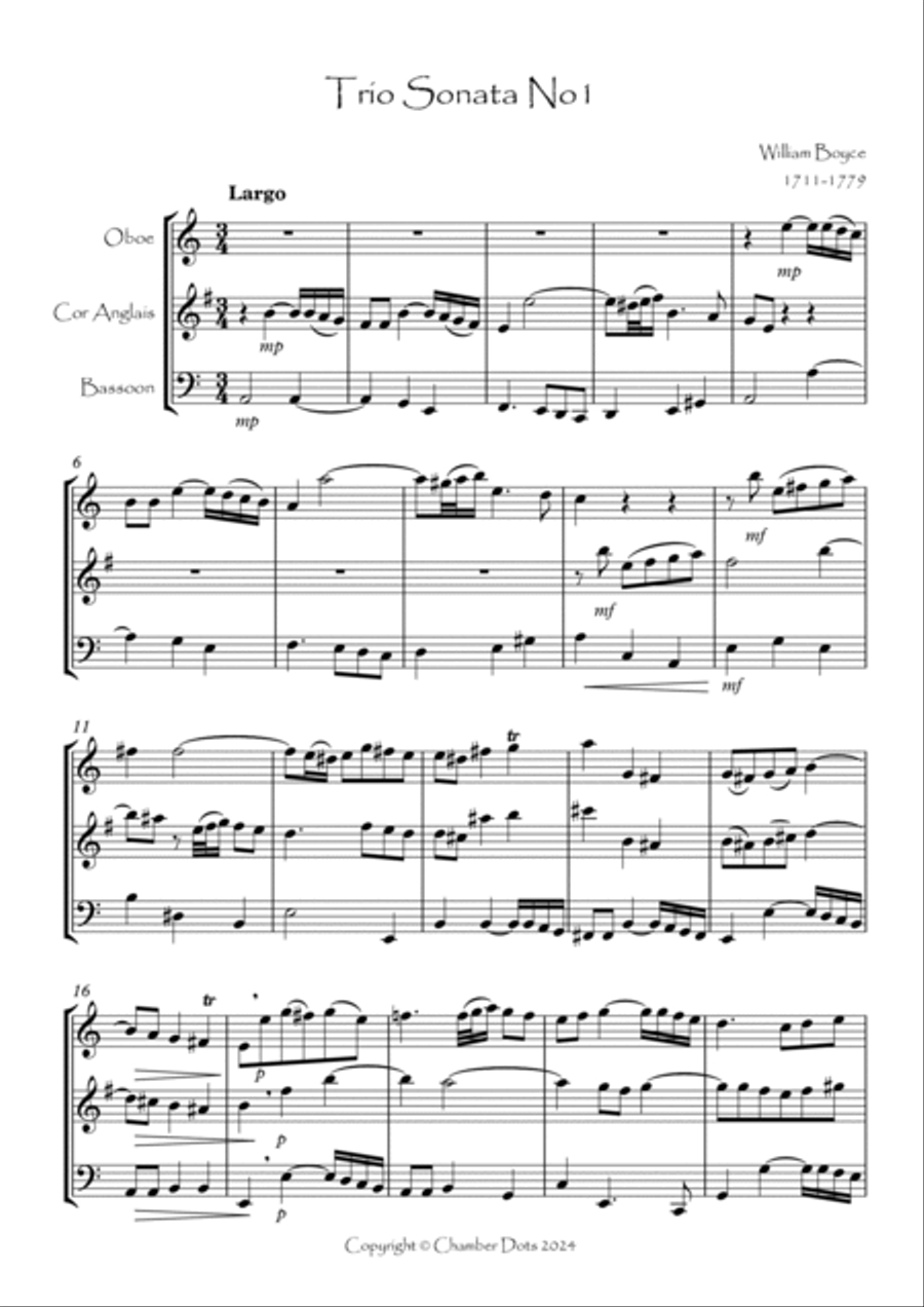 Trio Sonata No.1 Woodwind Trio scores gallery preview page 2