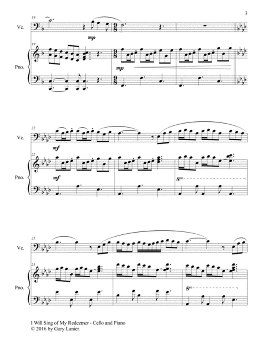 I WILL SING OF MY REDEEMER (Duet – Cello & Piano with Score/Part) image number null