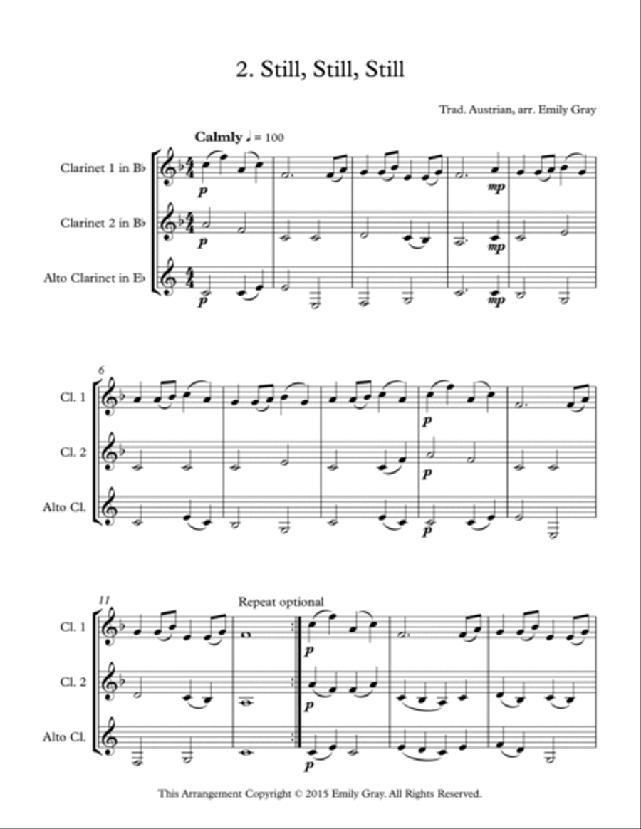 Two B-flats and Alto: Christmas Clarinet Trios Clarinet Trio scores gallery preview page 4