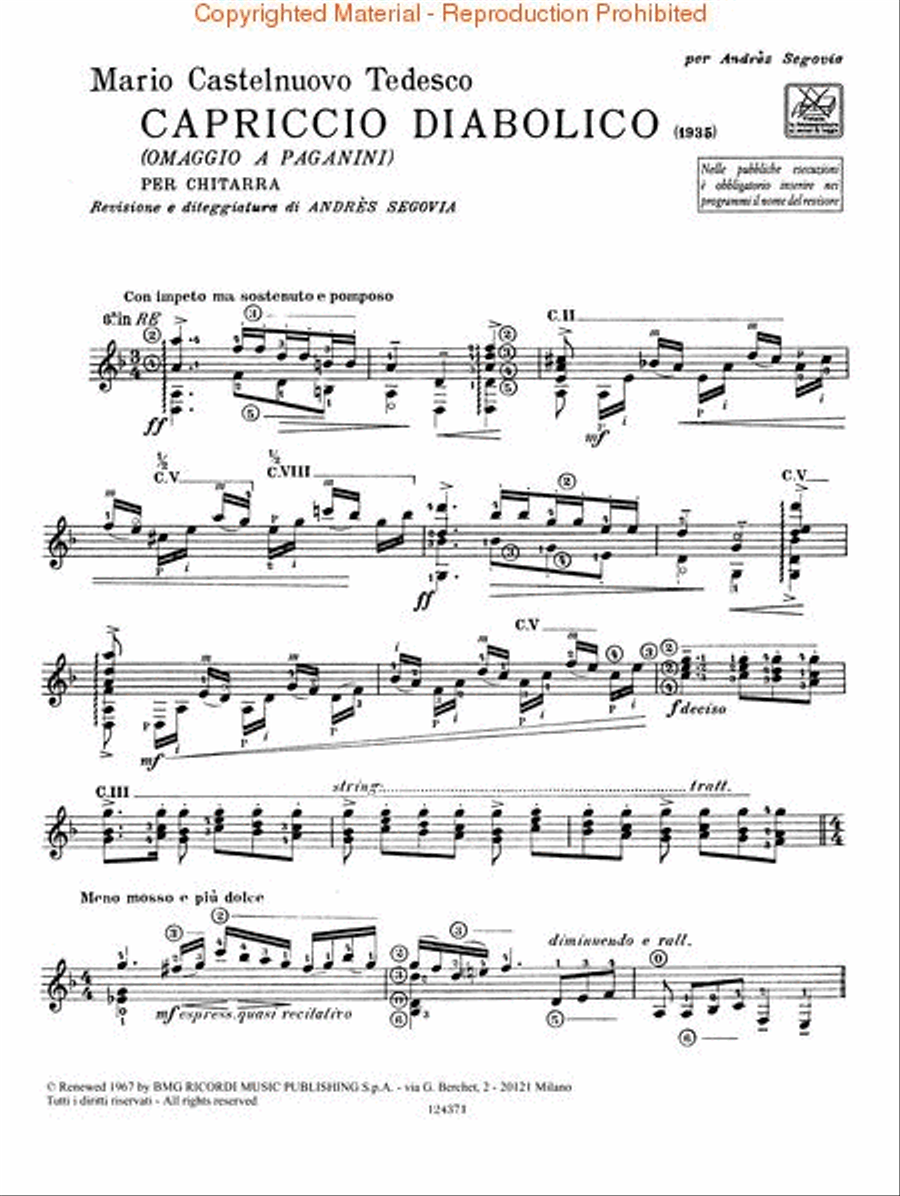 Capriccio Diabolico (Homage to Paganini) Acoustic Guitar scores gallery preview page 2