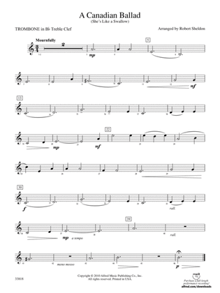 A Canadian Ballad: (wp) 1st B-flat Trombone T.C.