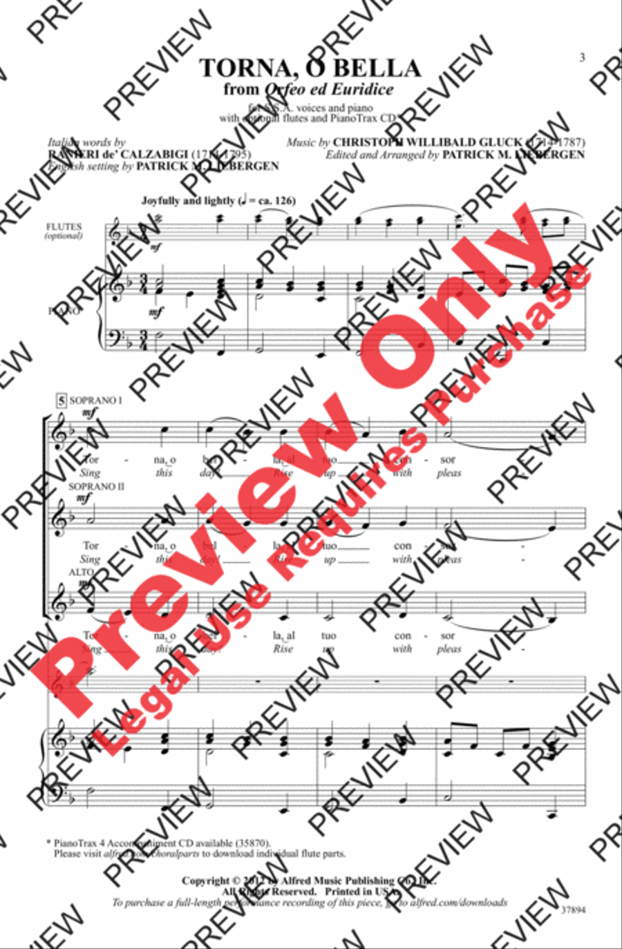 Torna, O Bella Women's Choir scores gallery preview page 3