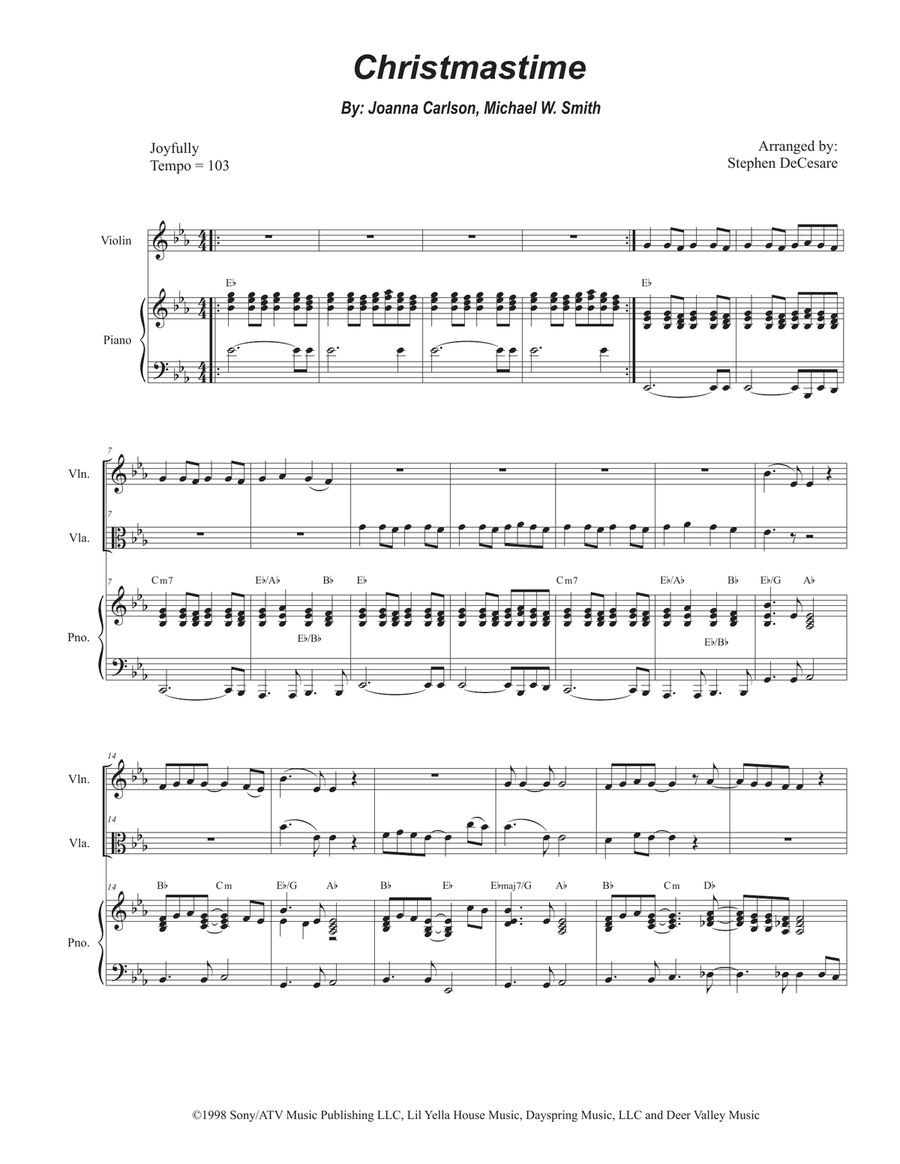 Christmastime String Duet scores gallery preview page 1