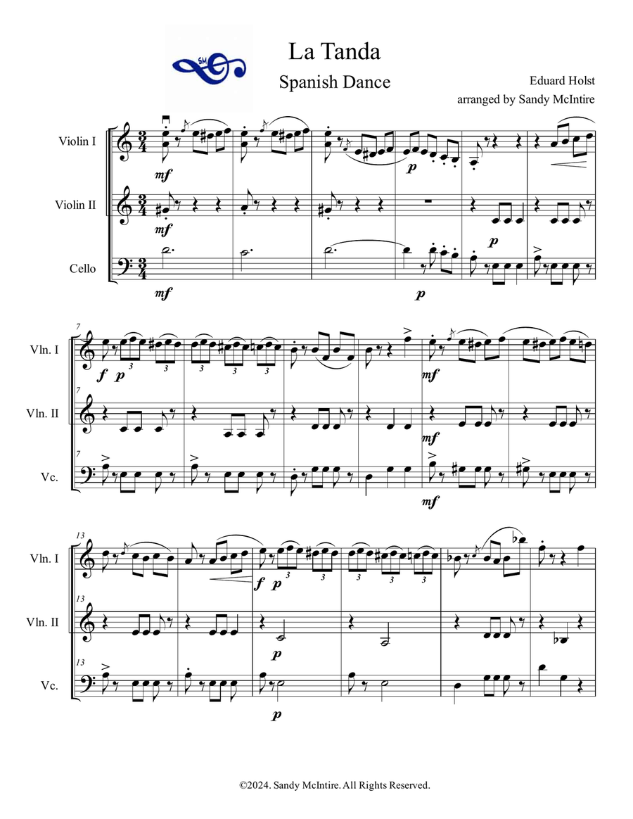 La Tanda String Trio scores gallery preview page 1