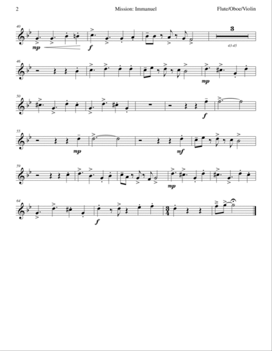 Mission: Impossible Theme Flute Solo scores gallery preview page 2