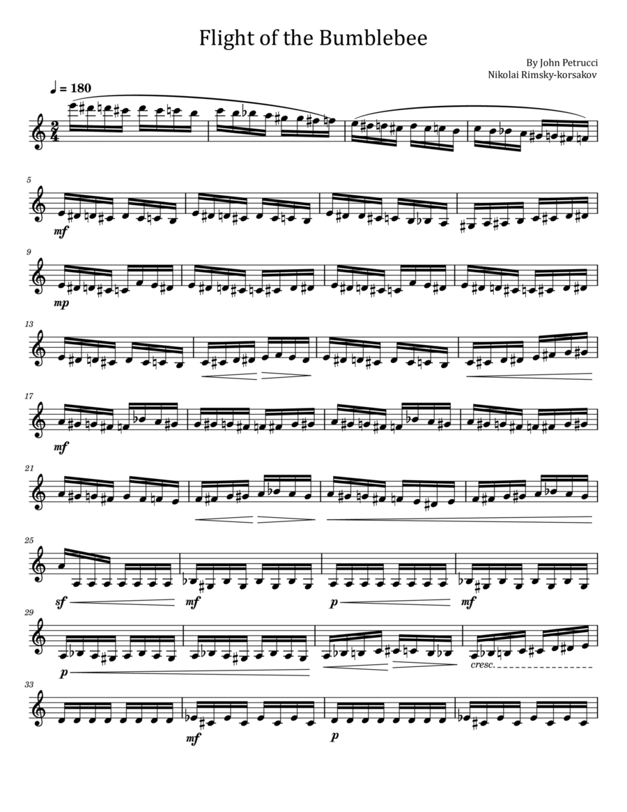 Flight of the Bumblebee - For Violin Solo Violin Solo scores gallery preview page 1