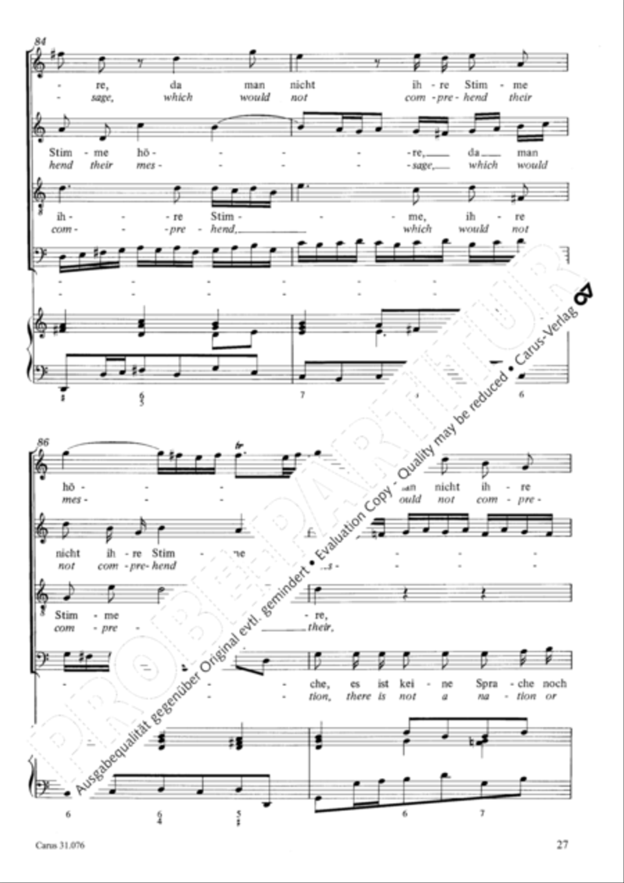 The heavens are telling the Father's glory (Die Himmel erzahlen die Ehre Gottes) 4-Part scores gallery preview page 28