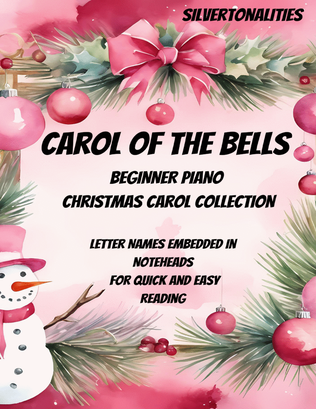 Book cover for Carol of the Bells and the Carols of Christmas for Beginner Piano