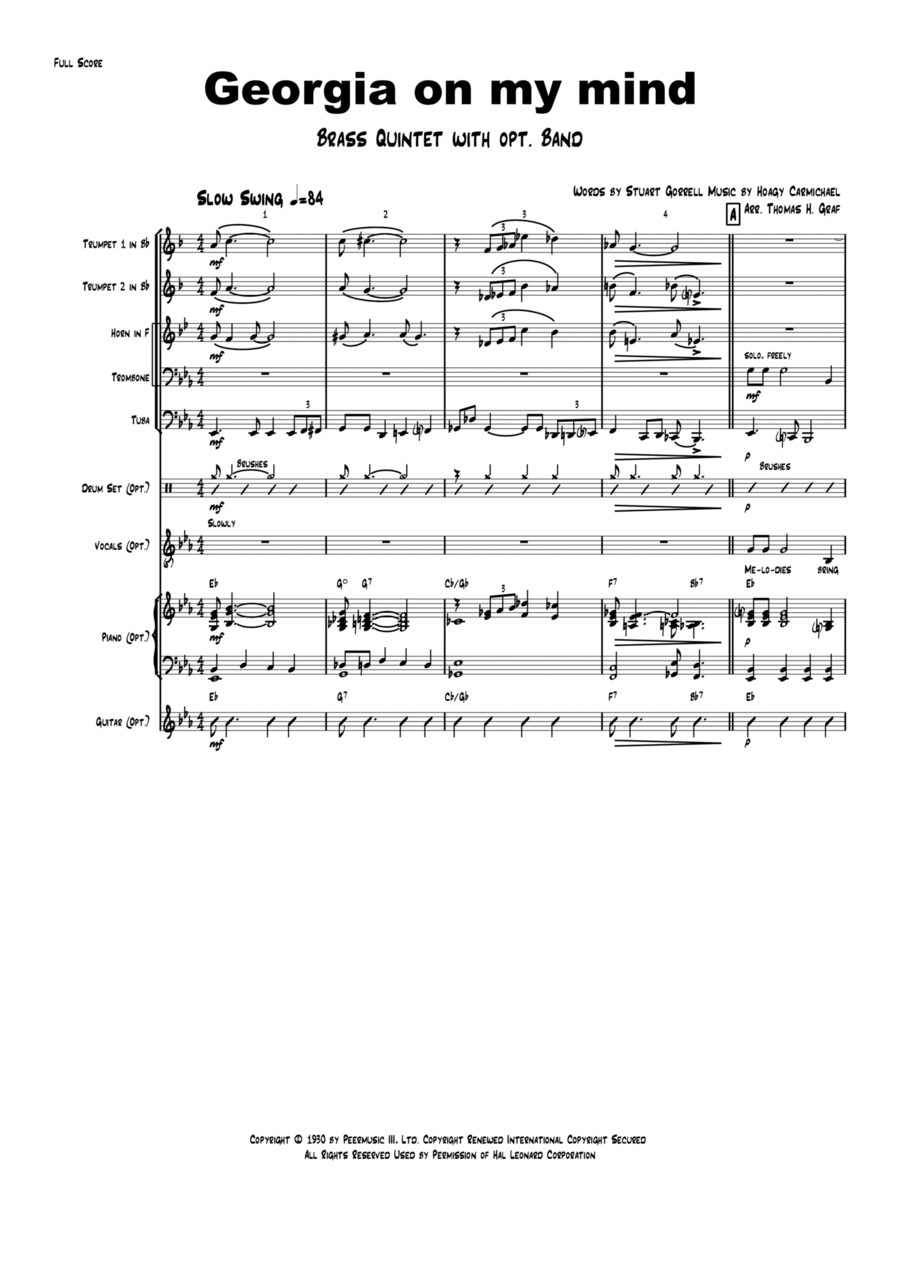 Georgia On My Mind School and Community scores gallery preview page 1