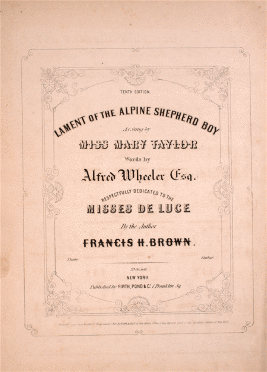 Lament of the Alpine Shepherd Boy Voice scores gallery preview page 1