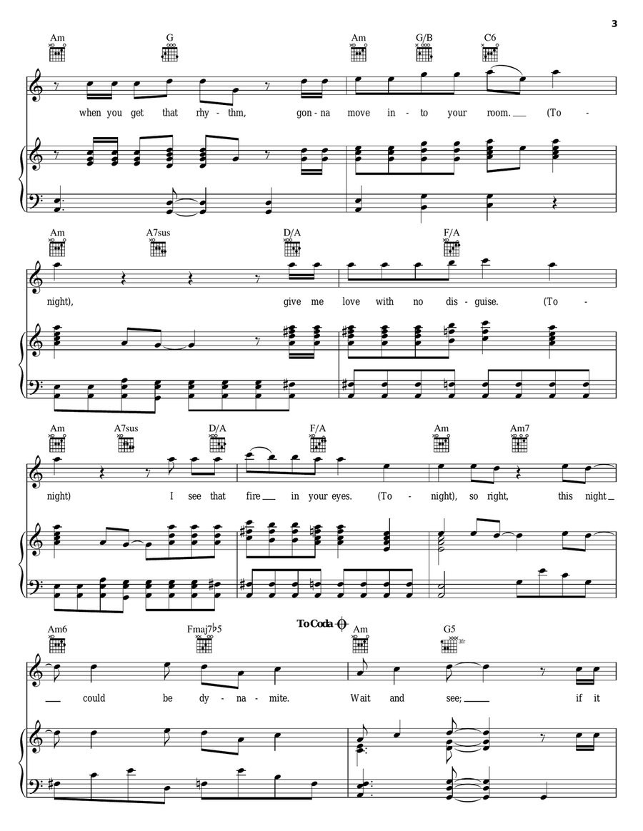 Tonight Piano, Vocal, Guitar scores gallery preview page 3