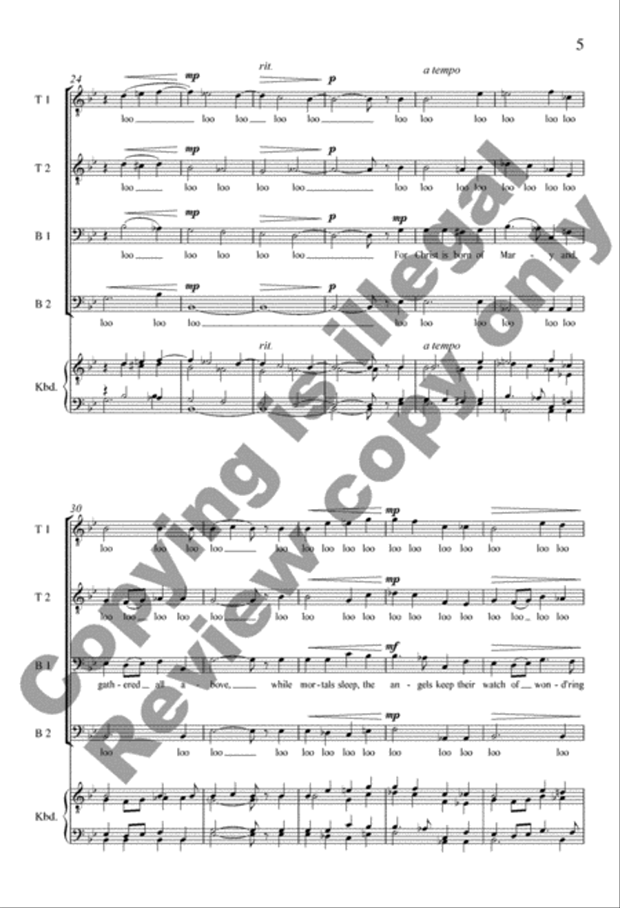 O Little Town of Bethlehem TTBB scores gallery preview page 5