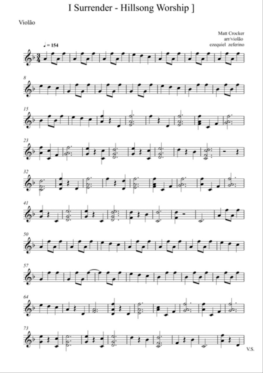 I Surrender Easy Guitar scores gallery preview page 6