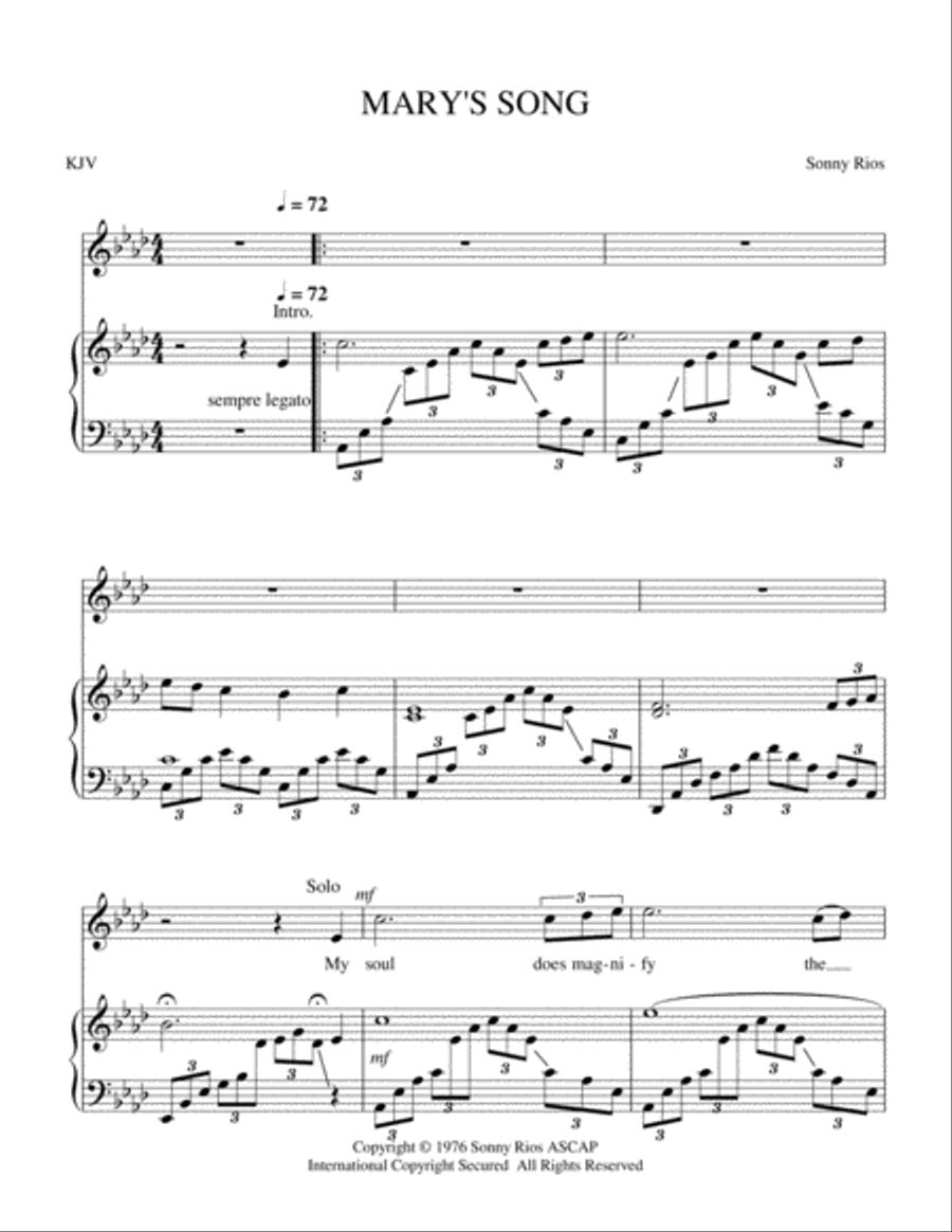 MARY'S SONG Soprano Voice scores gallery preview page 2