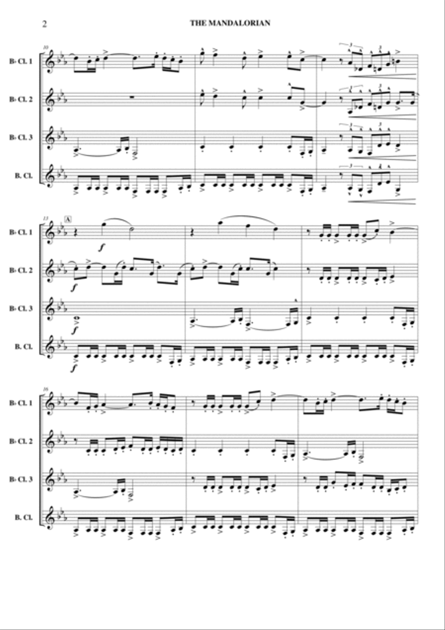 The Mandalorian Clarinet Quartet scores gallery preview page 3