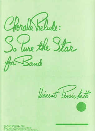 Book cover for Chorale Prelude:So Pure the Star