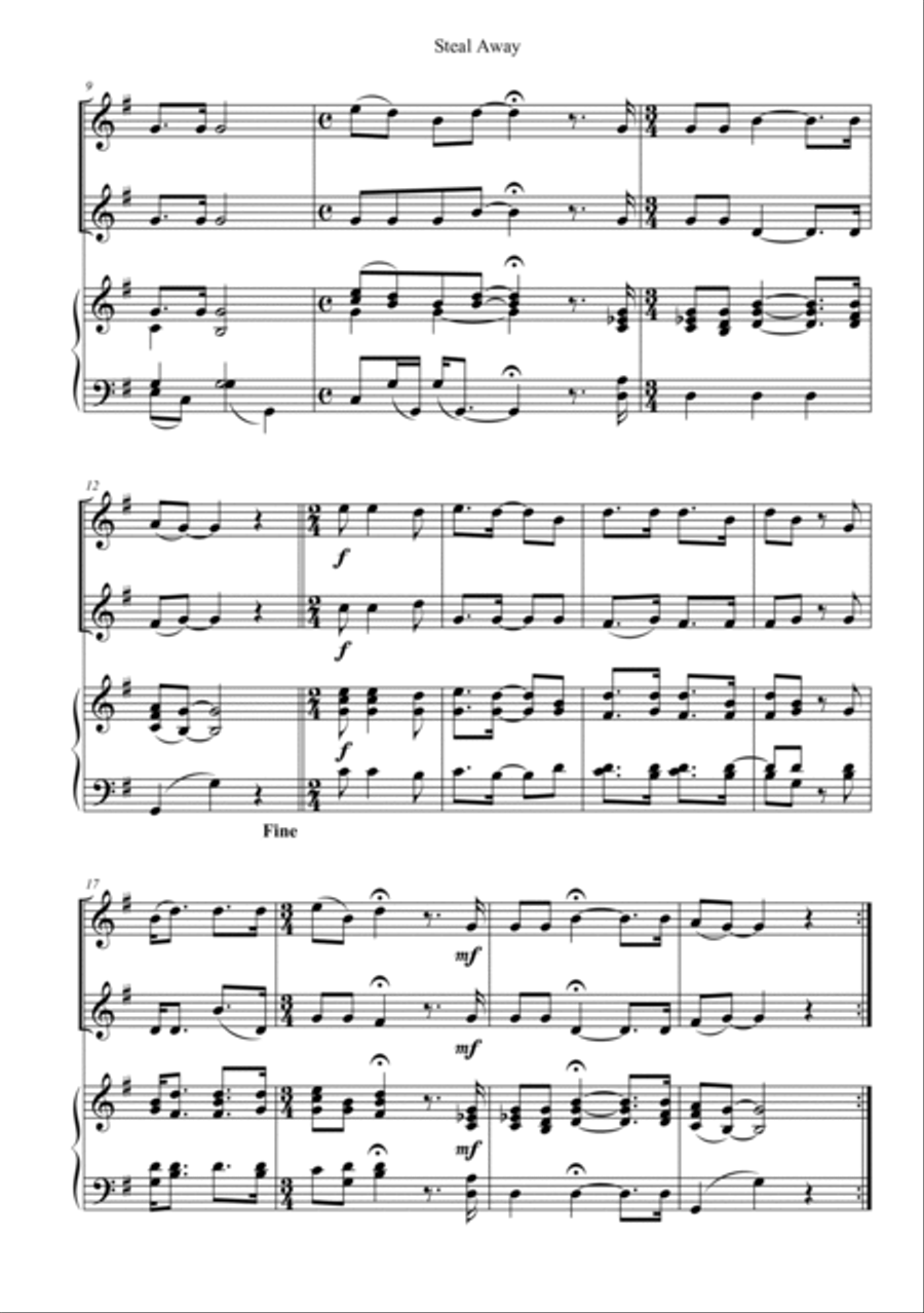 Steal Away Piano scores gallery preview page 2