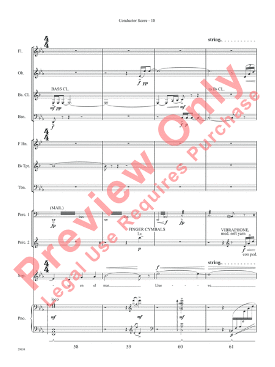 Three Spanish Songs (for Soprano and Wind Ensemble) Concert Band scores gallery preview page 23